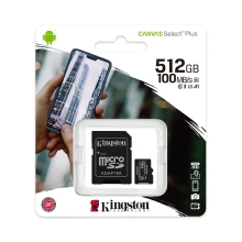 Купити Карта пам'яті Kingston microSDXC 512GB Canvas Select Plus C10 UHS-I U3 V30 A1 + SD-адаптер (SDCS2/512GB) - фото 3
