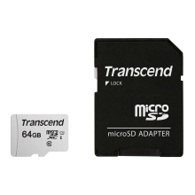 Купить Карта памяти Transcend microSD 64GB C10 UHS-I R100/W20MB/s + SD (TS64GUSD300S-A) - фото 1