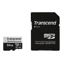 Купити Карта пам'яті Transcend microSD 64GB C10 UHS-I U3 A2 R160/W80MB/s + SD (TS64GUSD340S) - фото 1