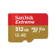 Купити Карта пам'яті SanDisk microSDXC 512GB Extreme C10 UHS-I U3 V30 A2 + SD-адаптер (SDSQXAV-512G-GN6MA) - фото 1