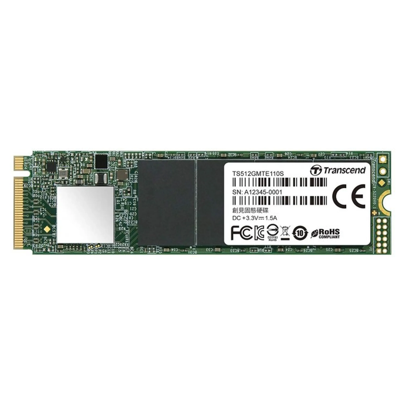 Купити SSD диск Transcend MTE110S 512GB M.2 NVMe (TS512GMTE110S) - фото 1