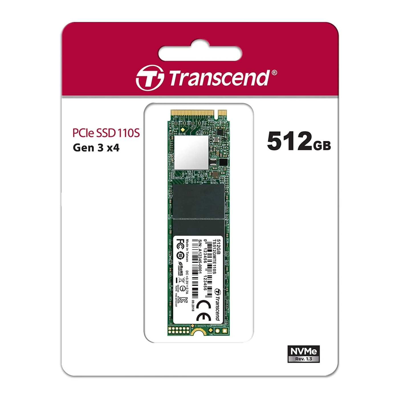 Купити SSD диск Transcend MTE110S 512GB M.2 NVMe (TS512GMTE110S) - фото 2