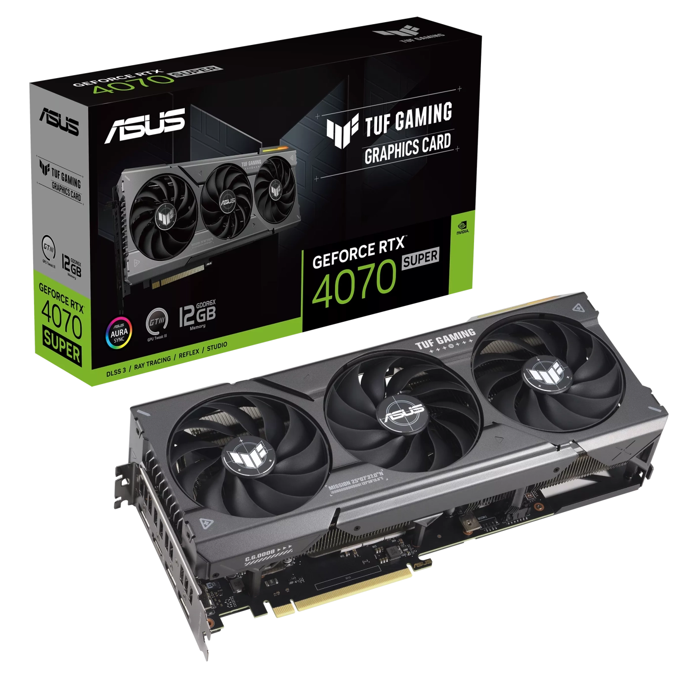 Купить Видеокарта ASUS TUF Gaming GeForce RTX 4070 SUPER 12GB GDDR6X (TUF-RTX4070S-12G-GAMING) - фото 1