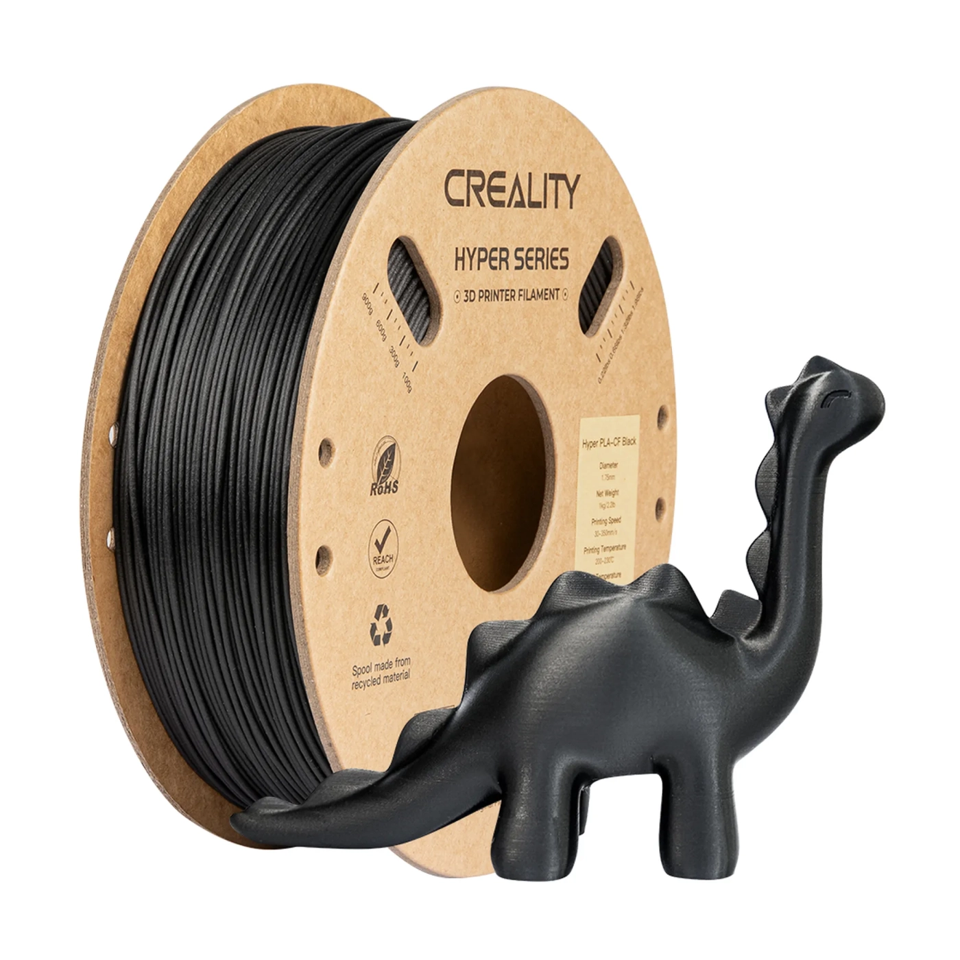 Купити Hyper PLA-CF Filament (пластик) для 3D принтера CREALITY 1кг, 1.75мм, чорний (3301060015) - фото 4