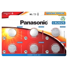 Купить Батарейка Panasonic CR 2025 6 шт LITHIUM (CR-2025EL/6B) - фото 1