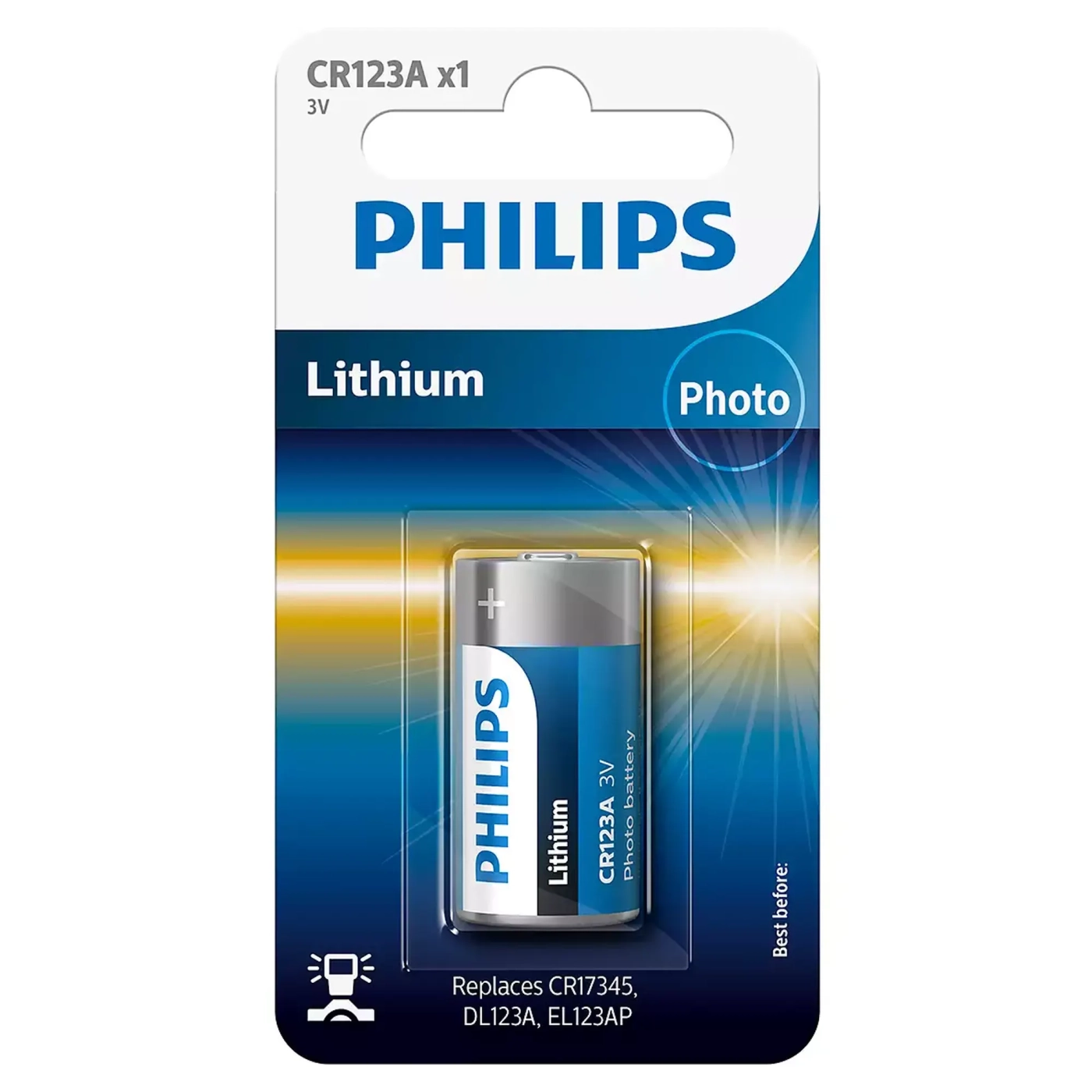 Купить Батарейка Philips Lithium CR123A 1 шт (CR123A/01B) - фото 1