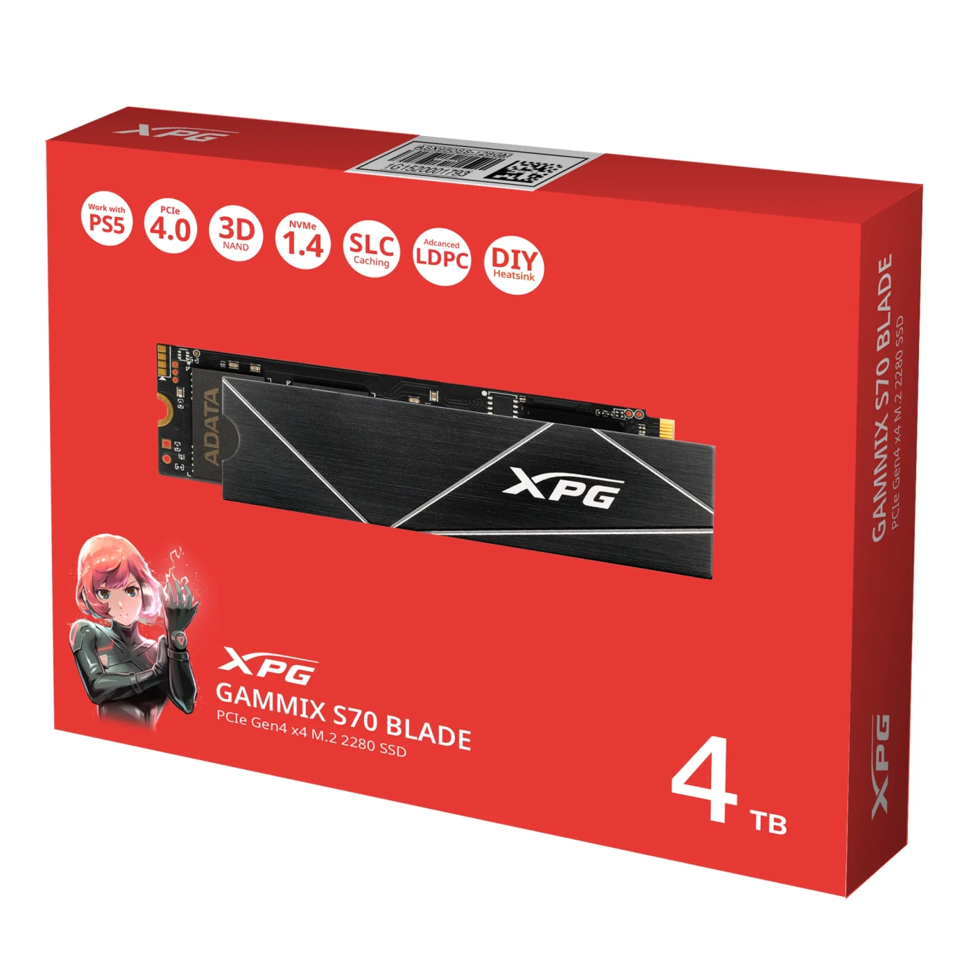 Купить SSD диск ADATA XPG GAMMIX S70 BLADE 4TB M.2 NVMe PCIe 4.0 (AGAMMIXS70B-4T-CS) - фото 6