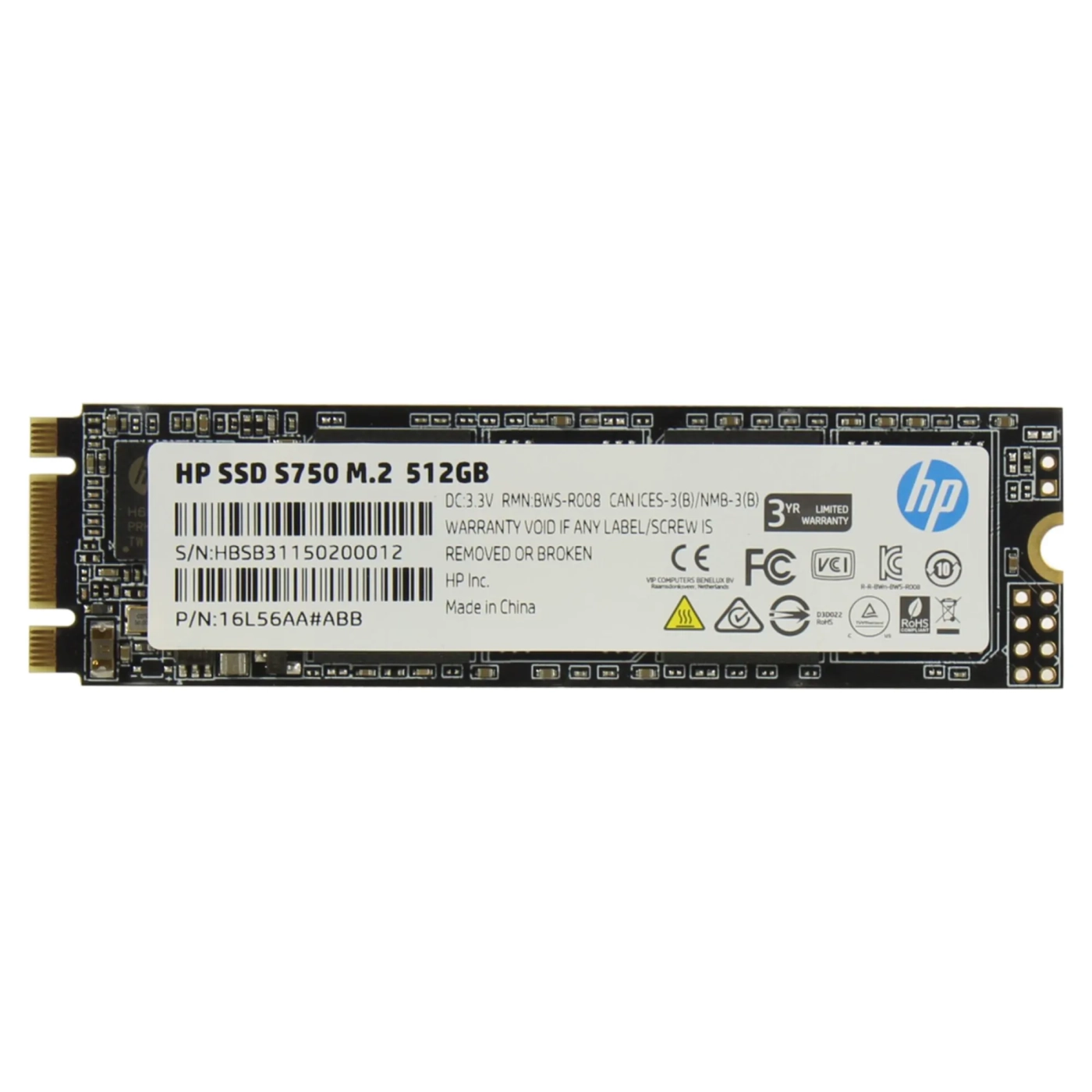 Купить SSD диск HP S750 512GB M.2 SATA (16L56AA) - фото 1