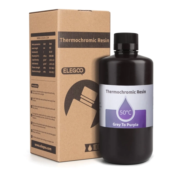 Купити Фотополімерна смола ELEGOO Thermochromic Resin 1кг, від сірого до фіолетового (50.103.0059) - фото 2