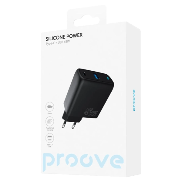 Купить Зарядное устройство Proove Silicone Power 45W (Type-C + USB) (WCSP45110001) - фото 5