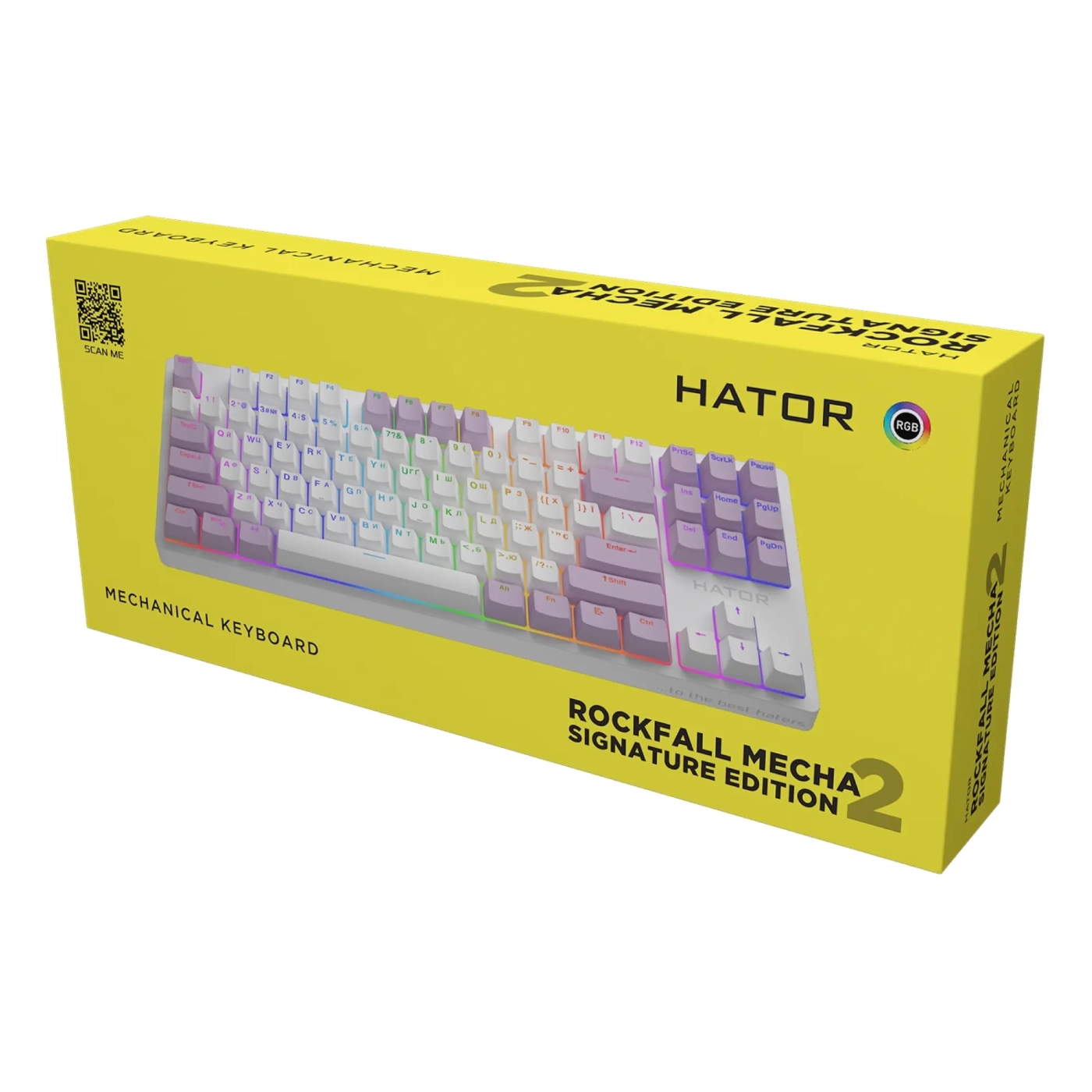 Купить Клавиатура HATOR Rockfall 2 Mecha Signature Edition White/White/Lilac (HTK-521-WWL) - фото 6