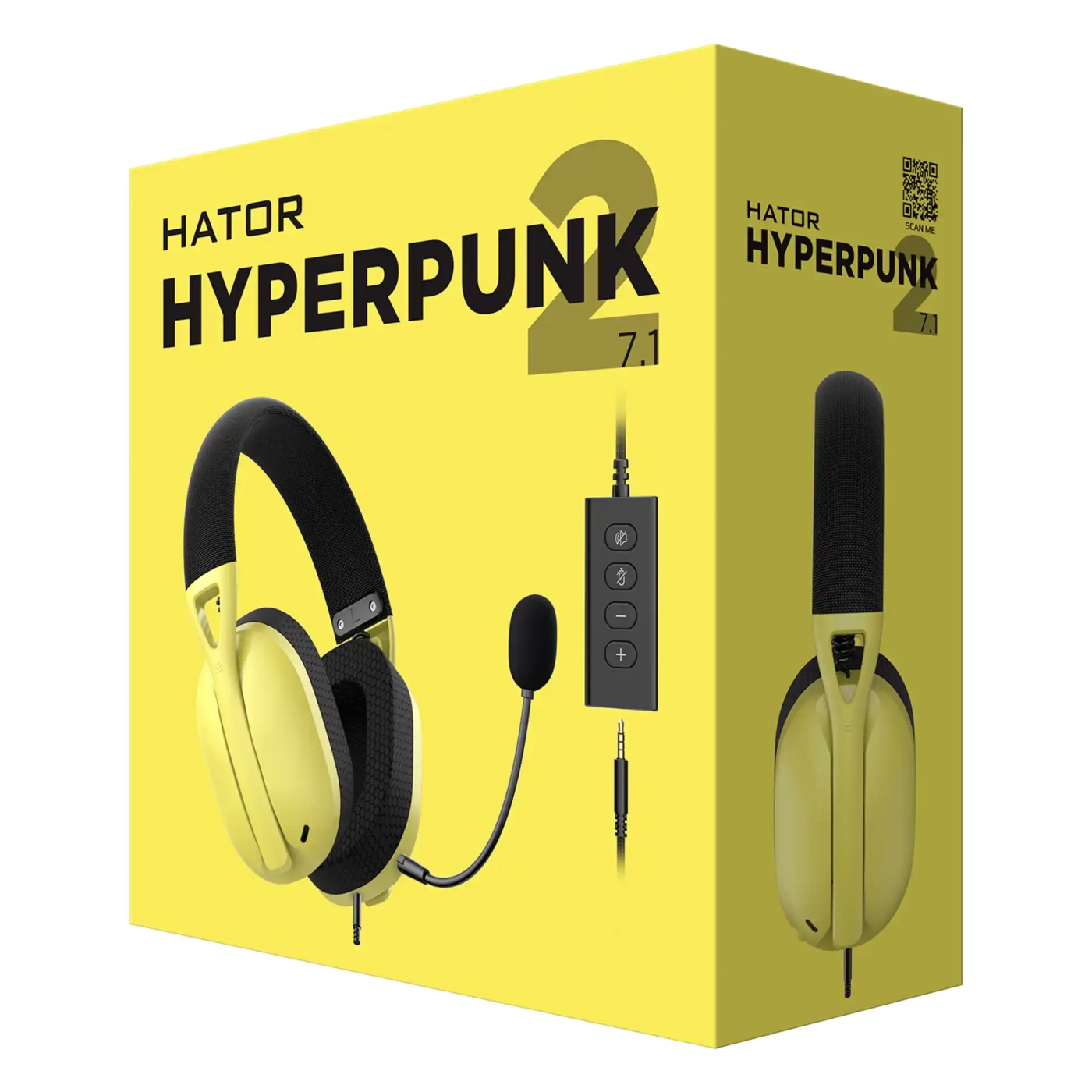 Купить Наушники HATOR Hyperpunk 2 USB 7.1 Black/Yellow (HTA-847) - фото 6