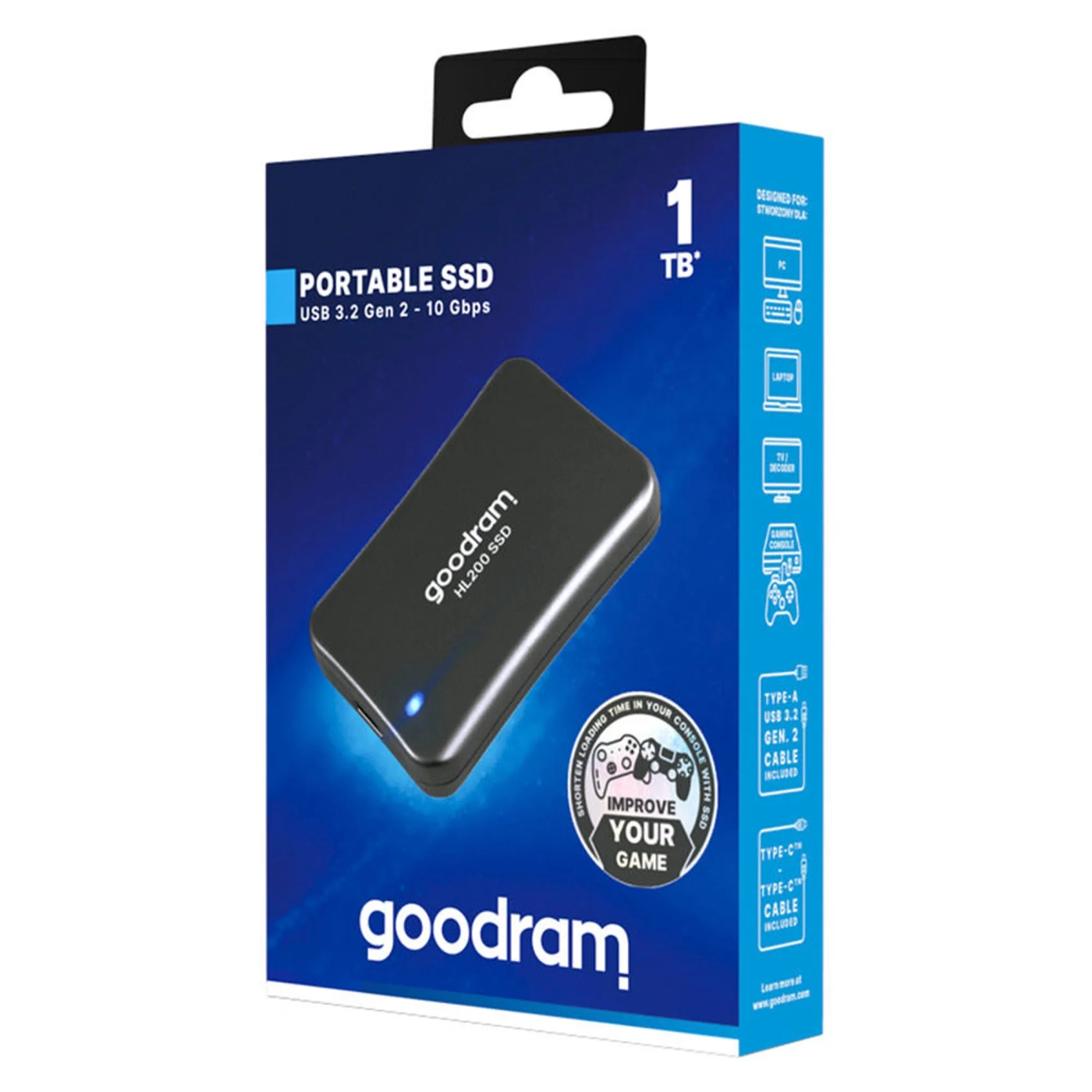 Купить SSD диск GOODRAM HL200 1TB USB Type-C (SSDPR-HL200-01T) - фото 3