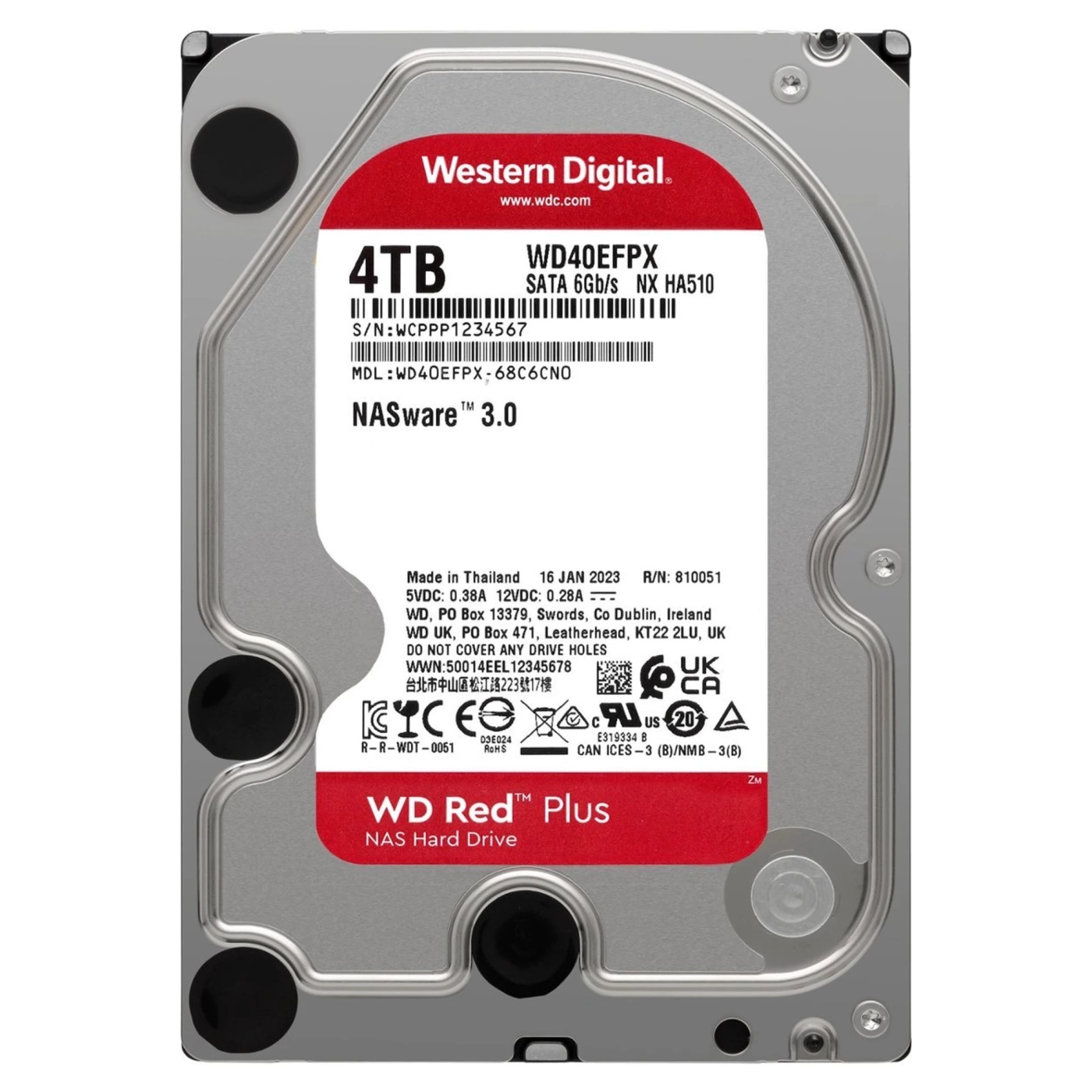 Купить Жесткий диск Western Digital WD 4TB 3.5" 5400 256MB SATA Red Plus NAS (WD40EFPX) - фото 1