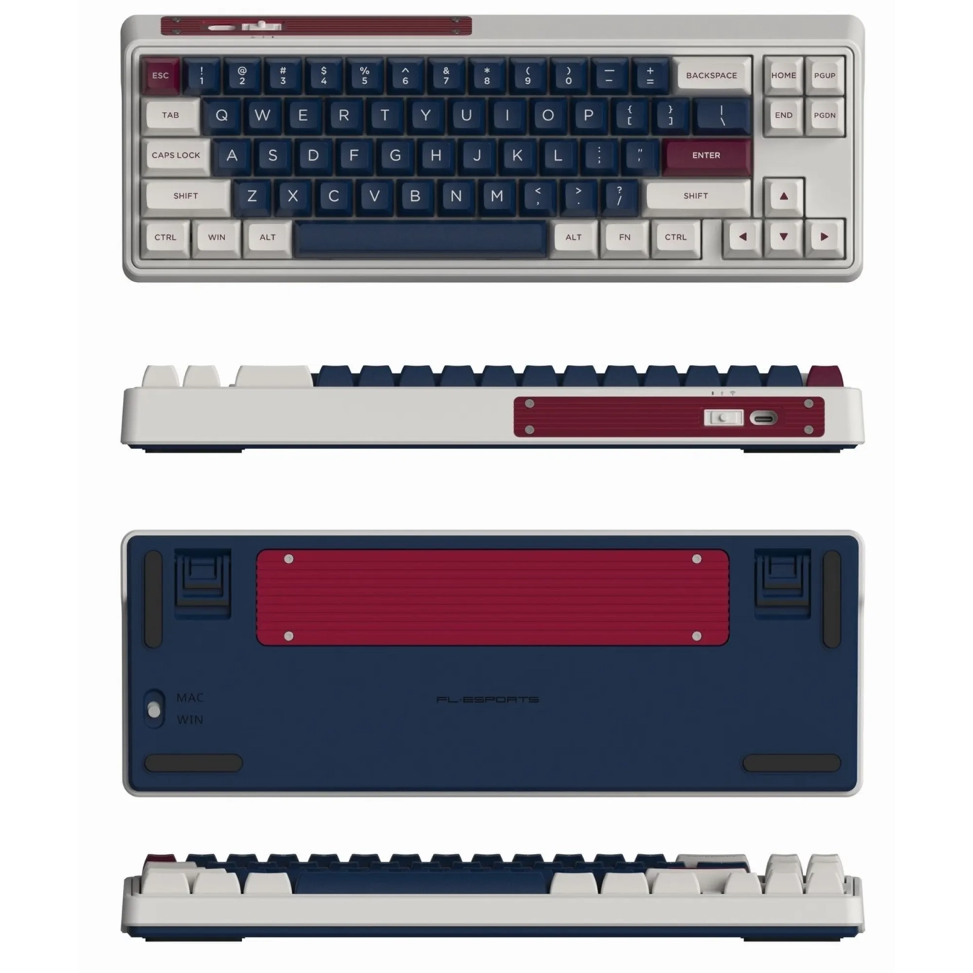 Купить Клавиатура FL ESPORTS CMK68 SAM Metal Heart Kailh MX Cool Mint Three-Mode (CMK68SAM-5813) - фото 3