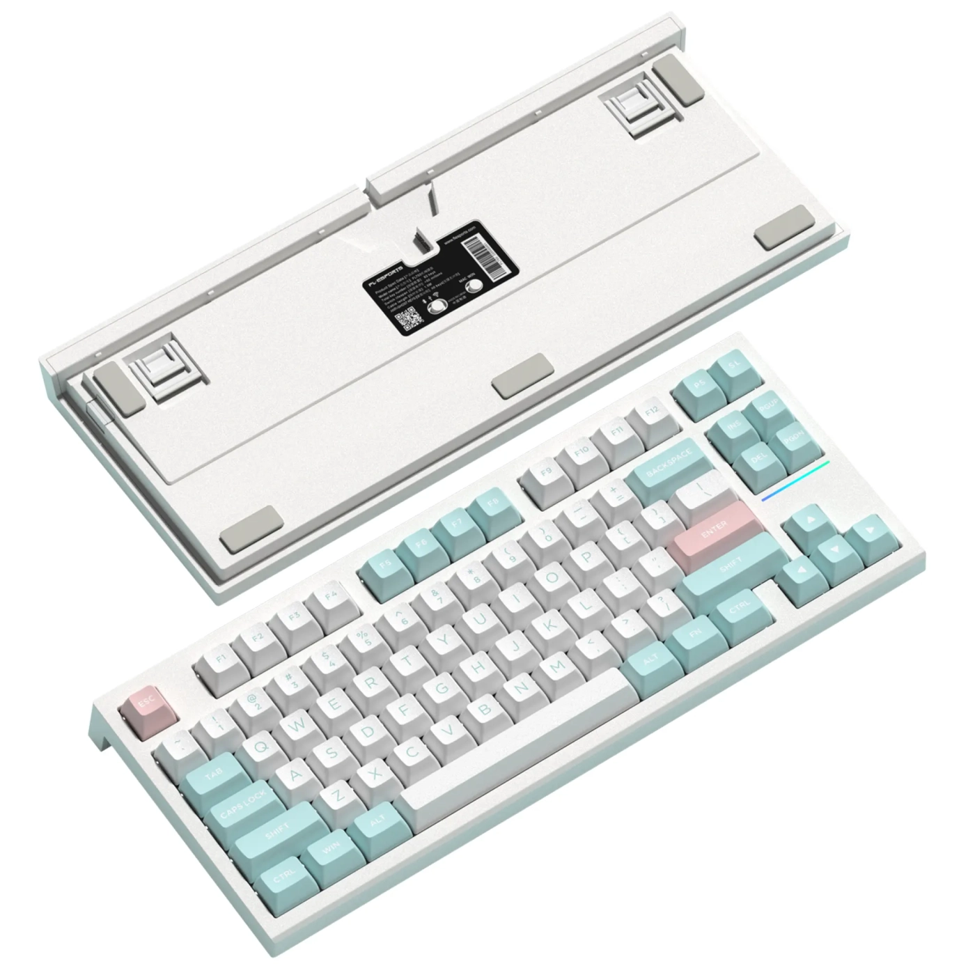 Купить Клавиатура FL ESPORTS FL750 SAM Marshmallow Kailh MX Cool Mint Three-Mode (FL750SAM-4599) - фото 2