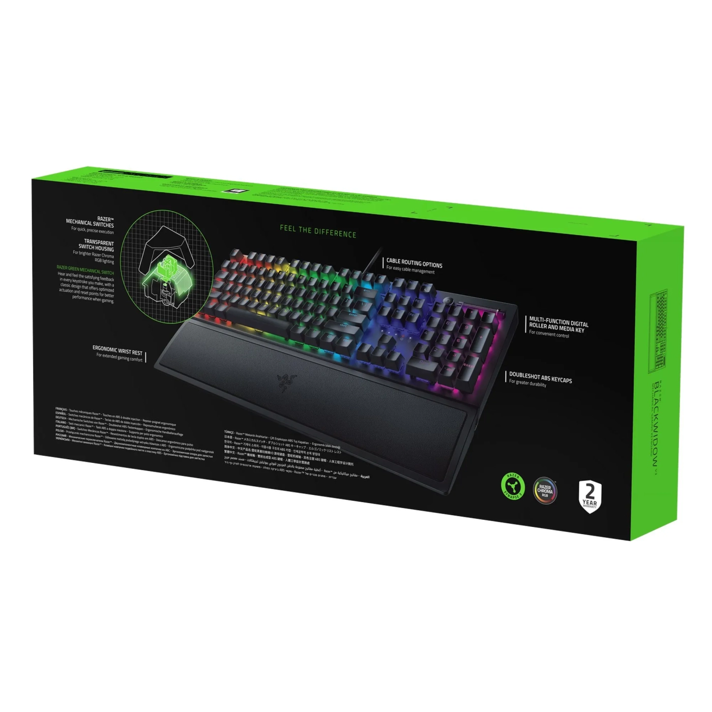 Купити Клавіатура RAZER BlackWidow V3 Green Switch RU (RZ03-03540800-R3R1) - фото 7