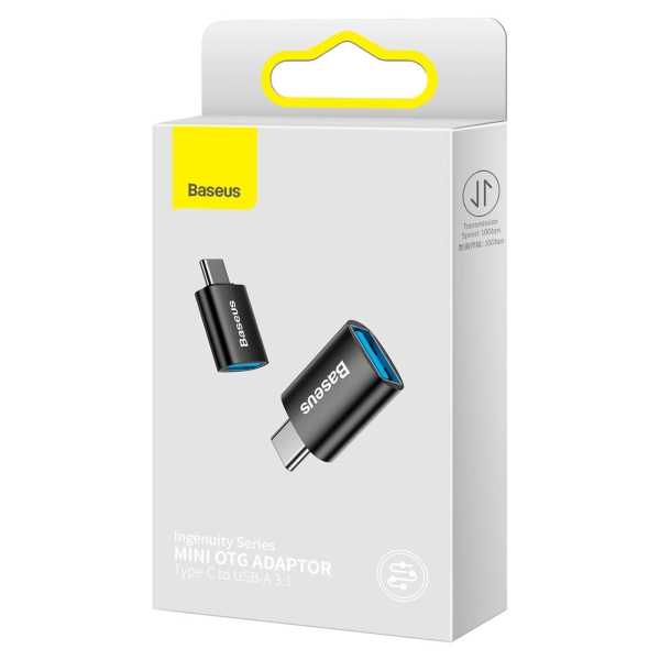 Купити Адаптер Baseus Ingenuity Series Mini OTG Adaptor Type-C to USB-A 3.1 Black (ZJJQ000001) - фото 7