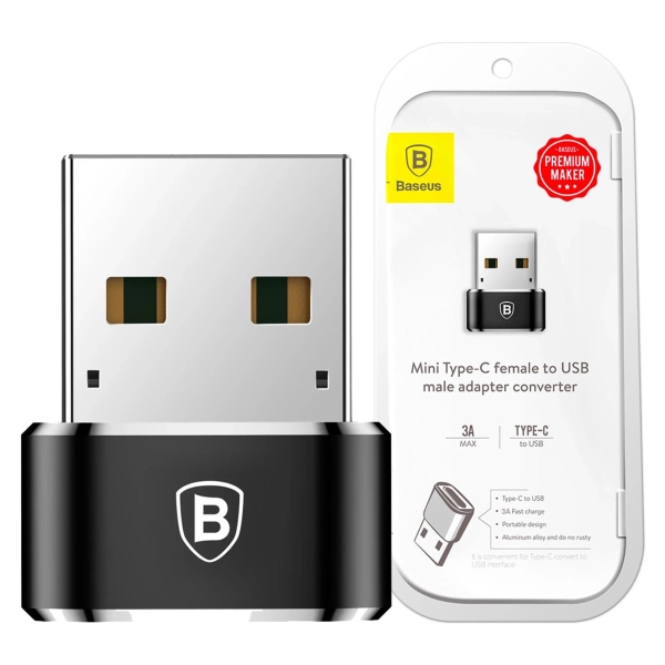 Купить Адаптер Baseus USB Male To Type-C Female Adapter Converter Black (CAAOTG-01) - фото 9