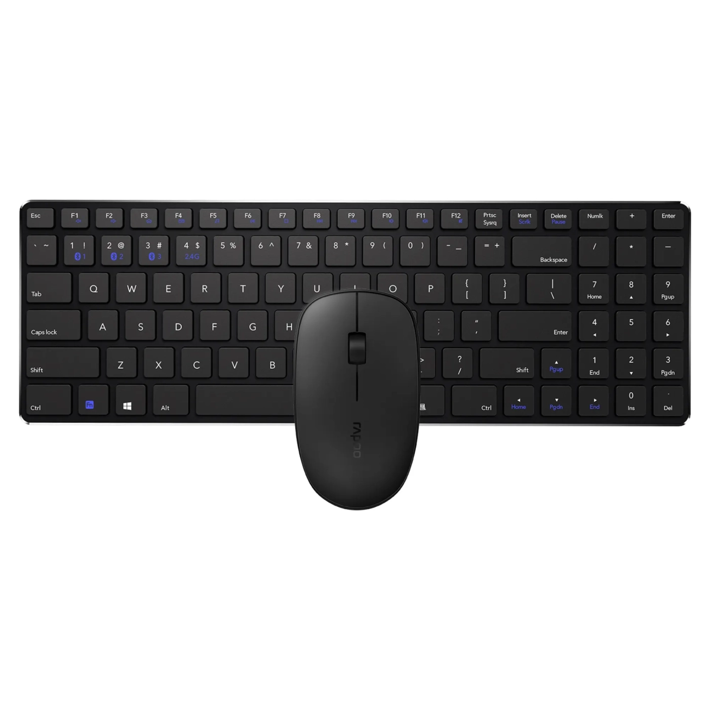 Купити Комплект клавіатура та мишка RAPOO 9300M Wireless Black - фото 1