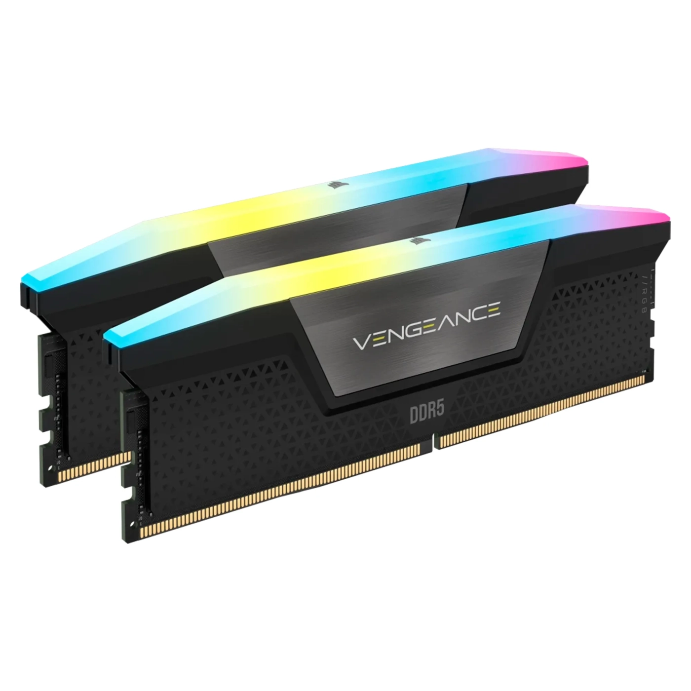 Купити Модуль пам'яті Corsair Vengeance RGB Black DDR5-6000 32GB (2x16GB) (CMH32GX5M2B6000C40) - фото 1