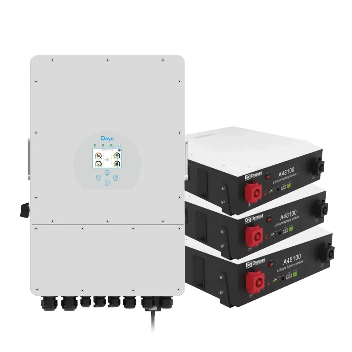 Купити Система зберігання енергії DEYE SUN-10K-SG02LP1-EU-AM3-3DY14.4K-LFP-W 10kW 14.4kWh 3BAT LiFePO4 6000 циклів - фото 1