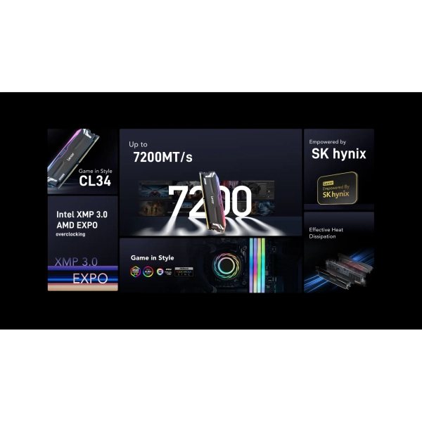 Купить Модуль памяти Lexar ARES RGB Black DDR5-6400 32GB (2x16GB) (LD5EU016G-R6400GDLA) - фото 7