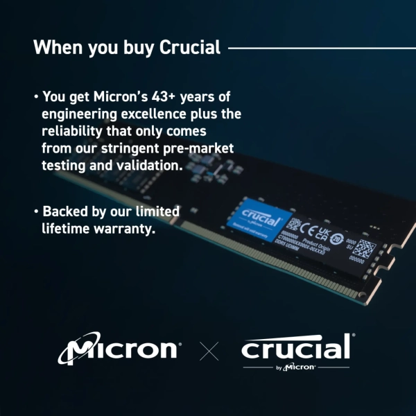 Купить Модуль памяти Crucial DDR5-5200 32GB (2x16GB) (CT2K16G52C42U5) - фото 6