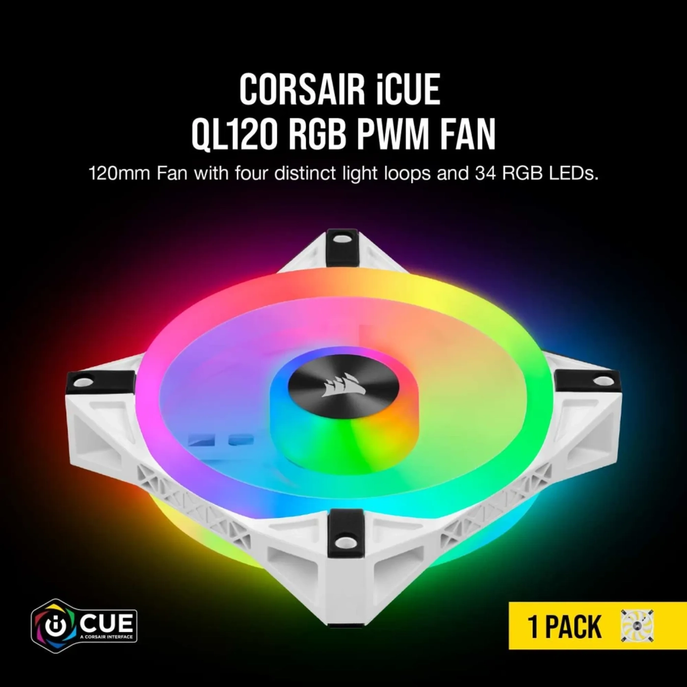 Купить Вентилятор Corsair iCUE QL120 RGB PWM White (CO-9050103-WW) - фото 6