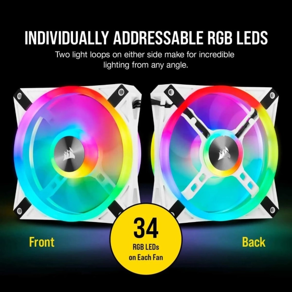 Купити Вентилятор Corsair iCUE QL120 RGB PWM White Triple Fan (CO-9050104-WW) - фото 7