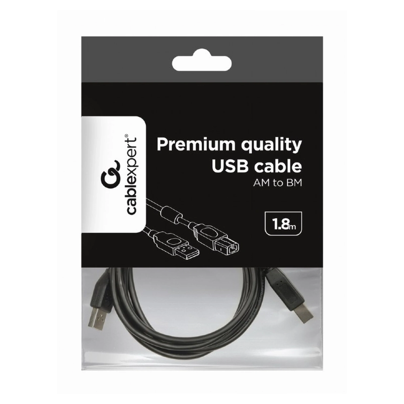 Купити Кабель Cablexpert CCF-USB2-AMBM-6, преміум якість USB 2.0 A-тато/B-тато, 1.8 м, з феритовими серцевиною - фото 4