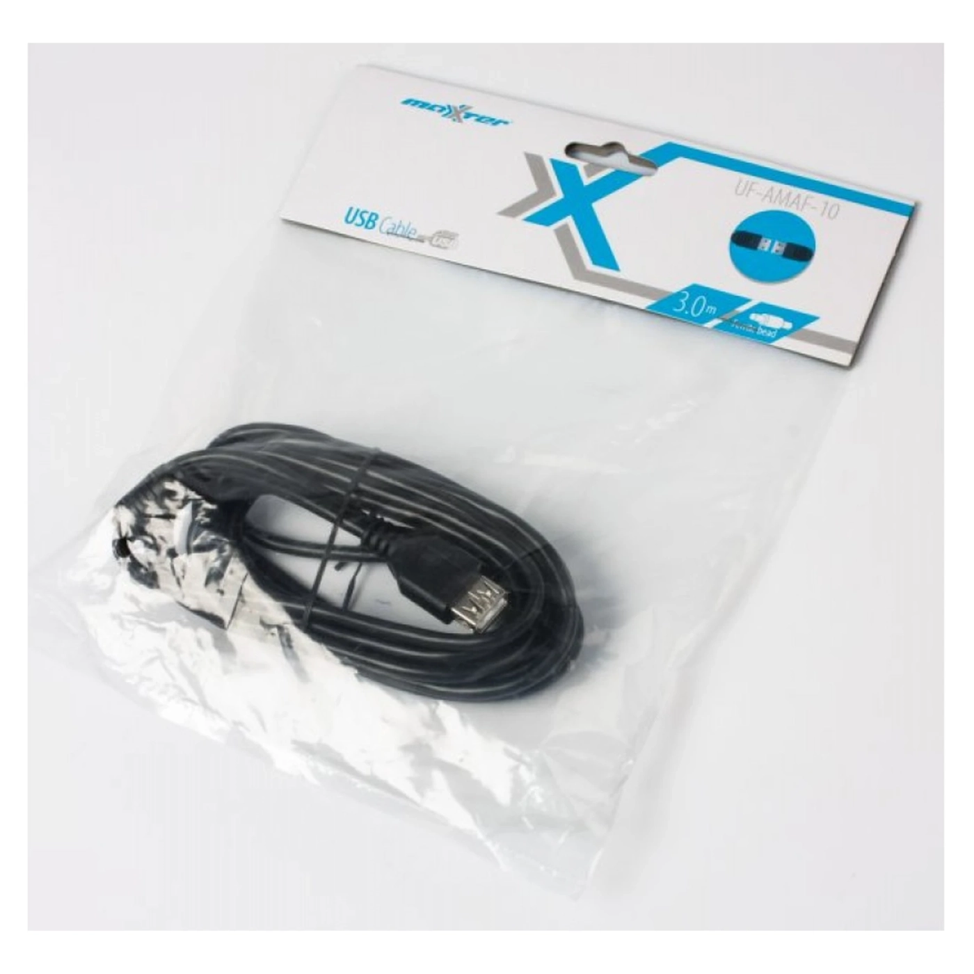 Купити Кабель-подовжувач Maxxter UF-AMAF-10, USB2.0, ферит, 3м - фото 2