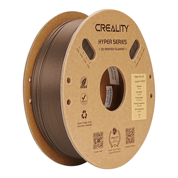 Купити Hyper PLA-CF Filament (пластик) для 3D принтера CREALITY 1кг, 1.75мм, сіро-жовтий (3301060017) - фото 1