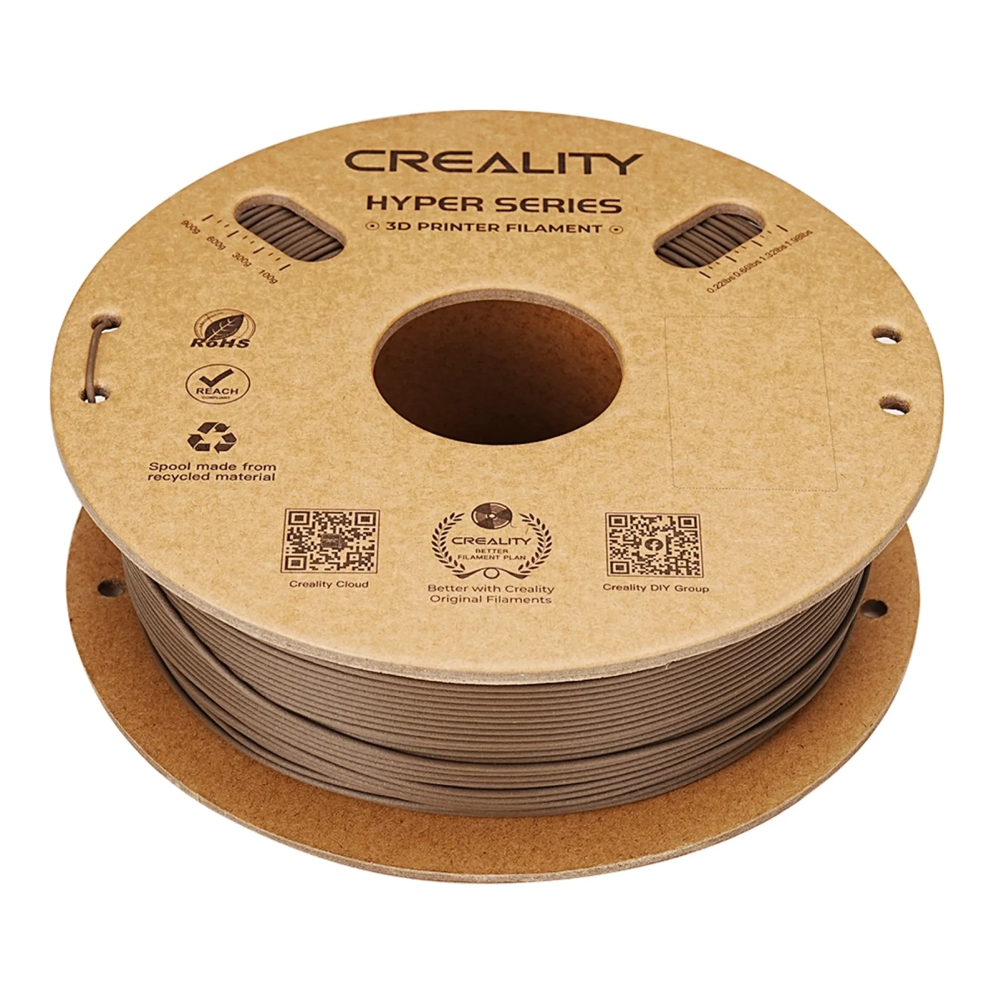 Купить Hyper PLA-CF Filament (пластик) для 3D принтера CREALITY 1кг, 1.75мм, серо-желтый (3301060017) - фото 3