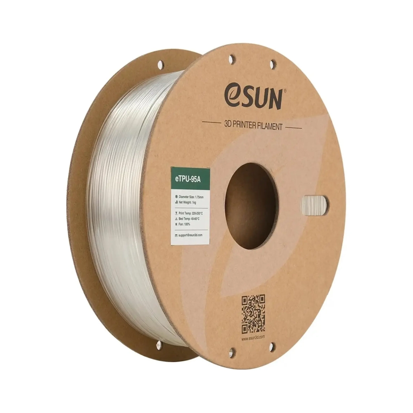 Купить eTPU-95A Filament (пластик) для 3D принтера eSUN 1кг, 1.75мм, натуральный (ETPU-95A175N1) - фото 1