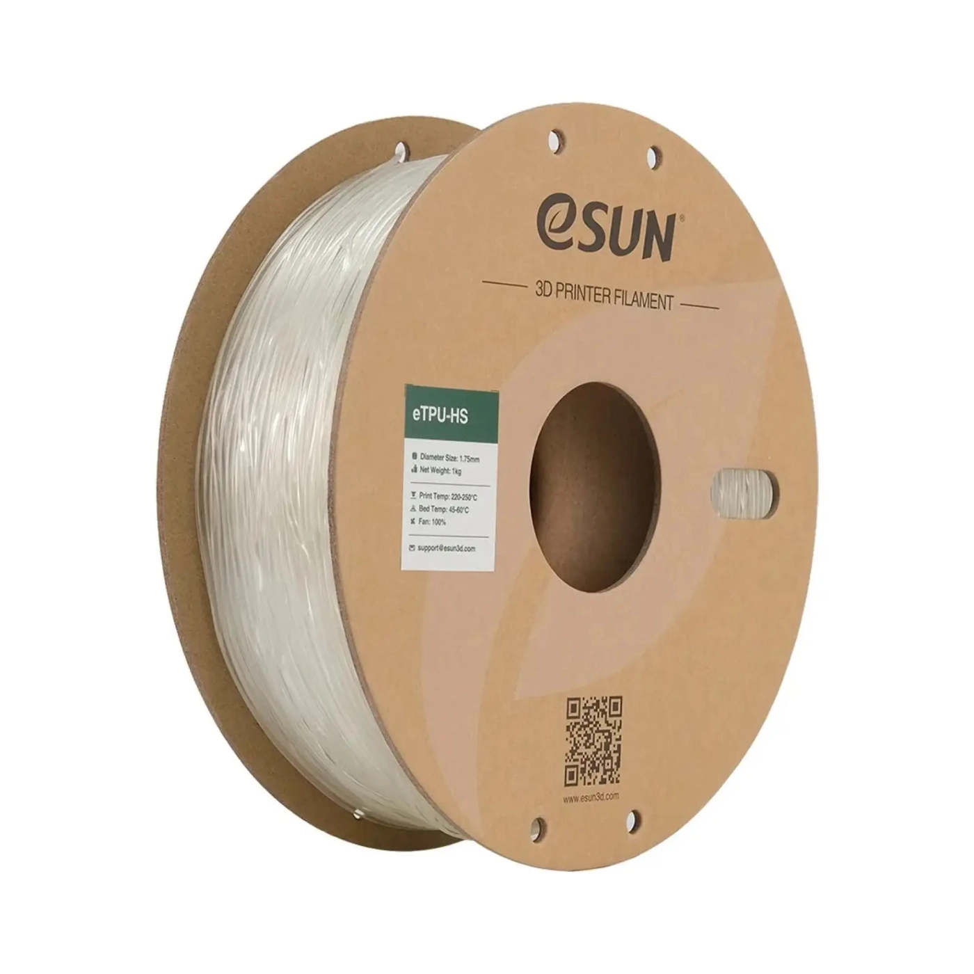 Купить eTPU-HS Filament (пластик) для 3D принтера eSUN 1кг, 1.75мм, натуральный (eTPU-HS175N1) - фото 1