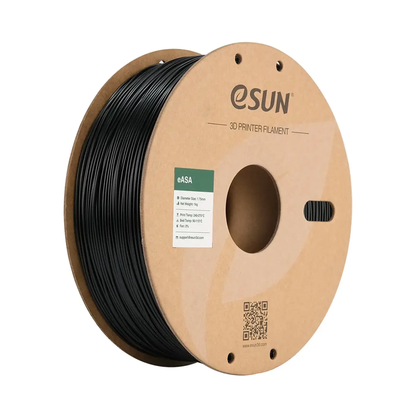 Купить eASA Filament (пластик) для 3D принтера eSUN 1кг, 1.75мм, черный (eASA-P175B1) - фото 1