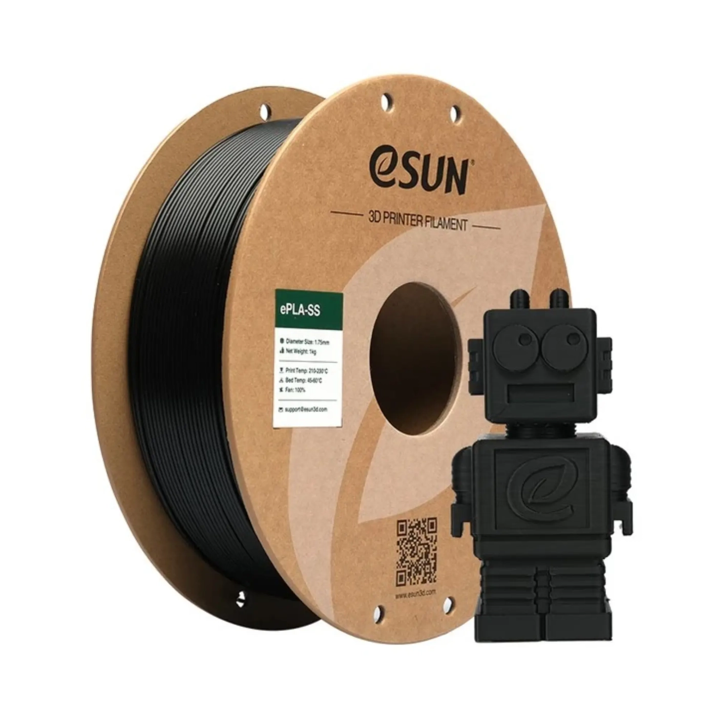 Купить ePLA-SS Filament (пластик) для 3D принтера eSUN 1кг, 1.75мм, черный (ePLA-SS-P175B1) - фото 1