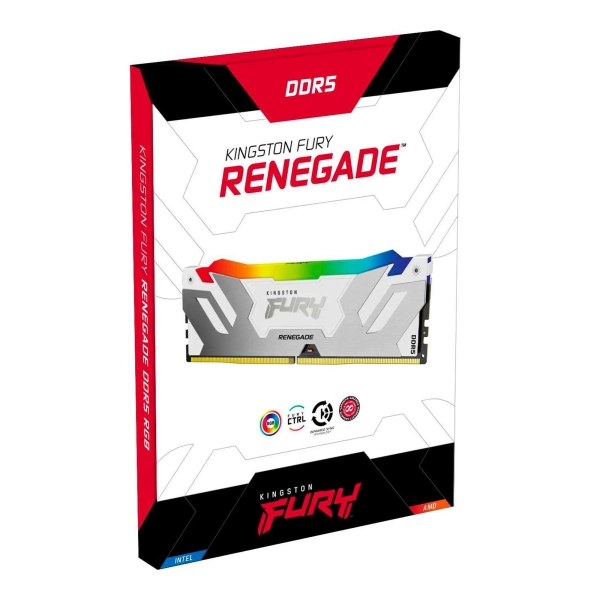 Купити Модуль пам'яті Kingston FURY Renegade Silver/White RGB DDR5-7600 32GB (2x16GB) (KF576C38RWAK2-32) - фото 3