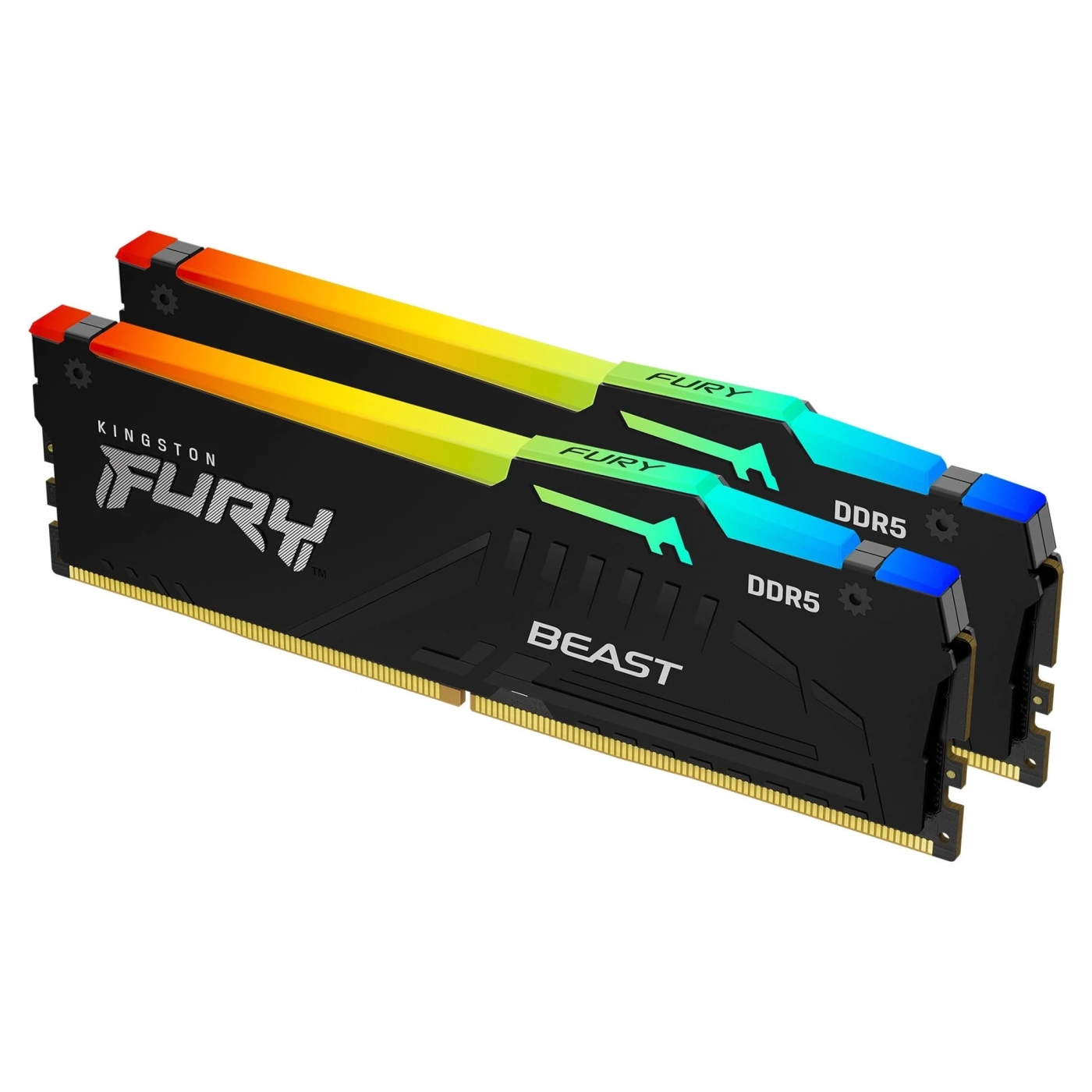 Купити Модуль пам'яті Kingston FURY Beast Black RGB DDR5 6400 32GB (2x16GB) (KF564C32BBEAK2-32) - фото 1