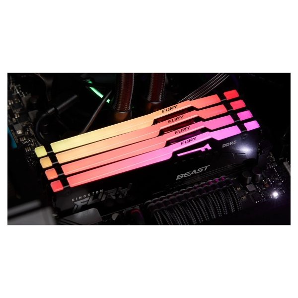 Купить Модуль памяти Kingston FURY Beast Black RGB DDR5 6400 32GB (2x16GB) (KF564C32BBEAK2-32) - фото 5