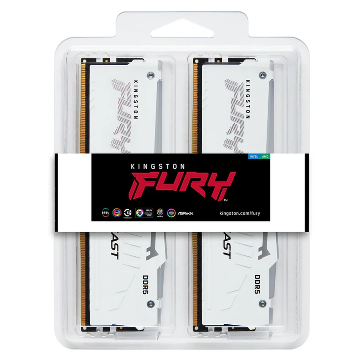 Купити Модуль пам'яті Kingston FURY Beast White RGB DDR5 6400 32GB (2x16GB) (KF564C32BWAK2-32) - фото 3