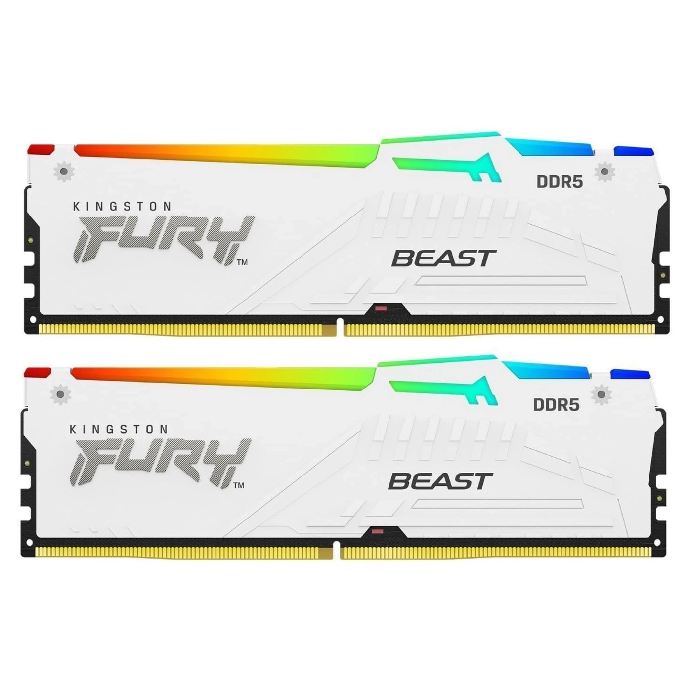 Купить Модуль памяти Kingston FURY Beast White RGB DDR5 6400 64GB (2x32GB) (KF564C32BWEAK2-64) - фото 2