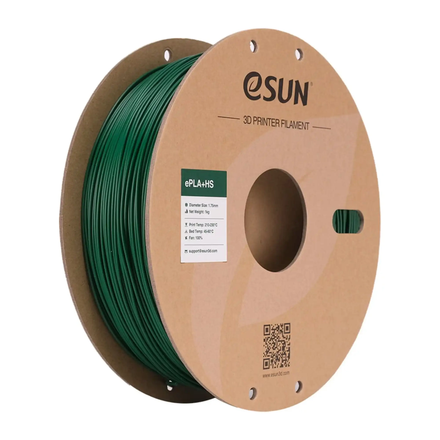 Купить ePLA Plus HS Filament (пластик) для 3D принтера Esun 1кг, 1.75мм, сосновый зеленый (EPLA+HS-P175PG1) - фото 1
