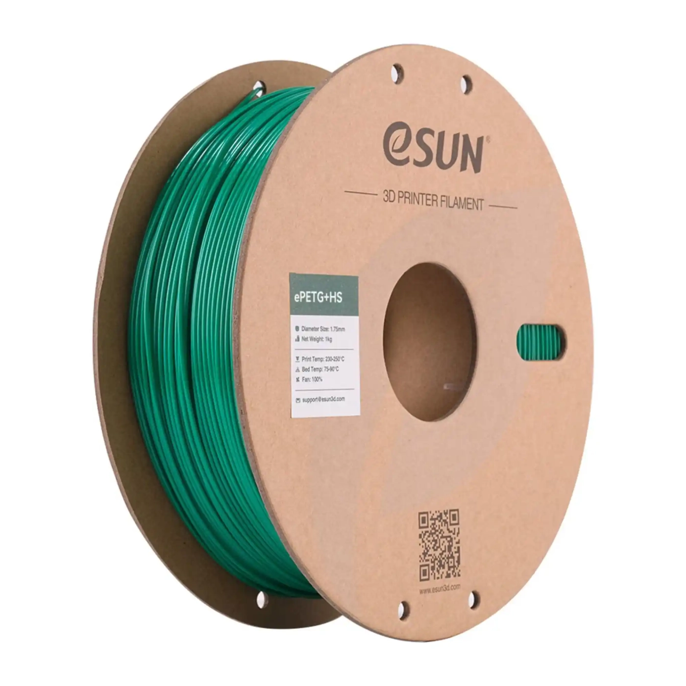 Купить ePETG+HS Filament (пластик) для 3D принтера Esun 1кг, 1.75мм, зеленый (ePETG+HS-175SG1) - фото 1