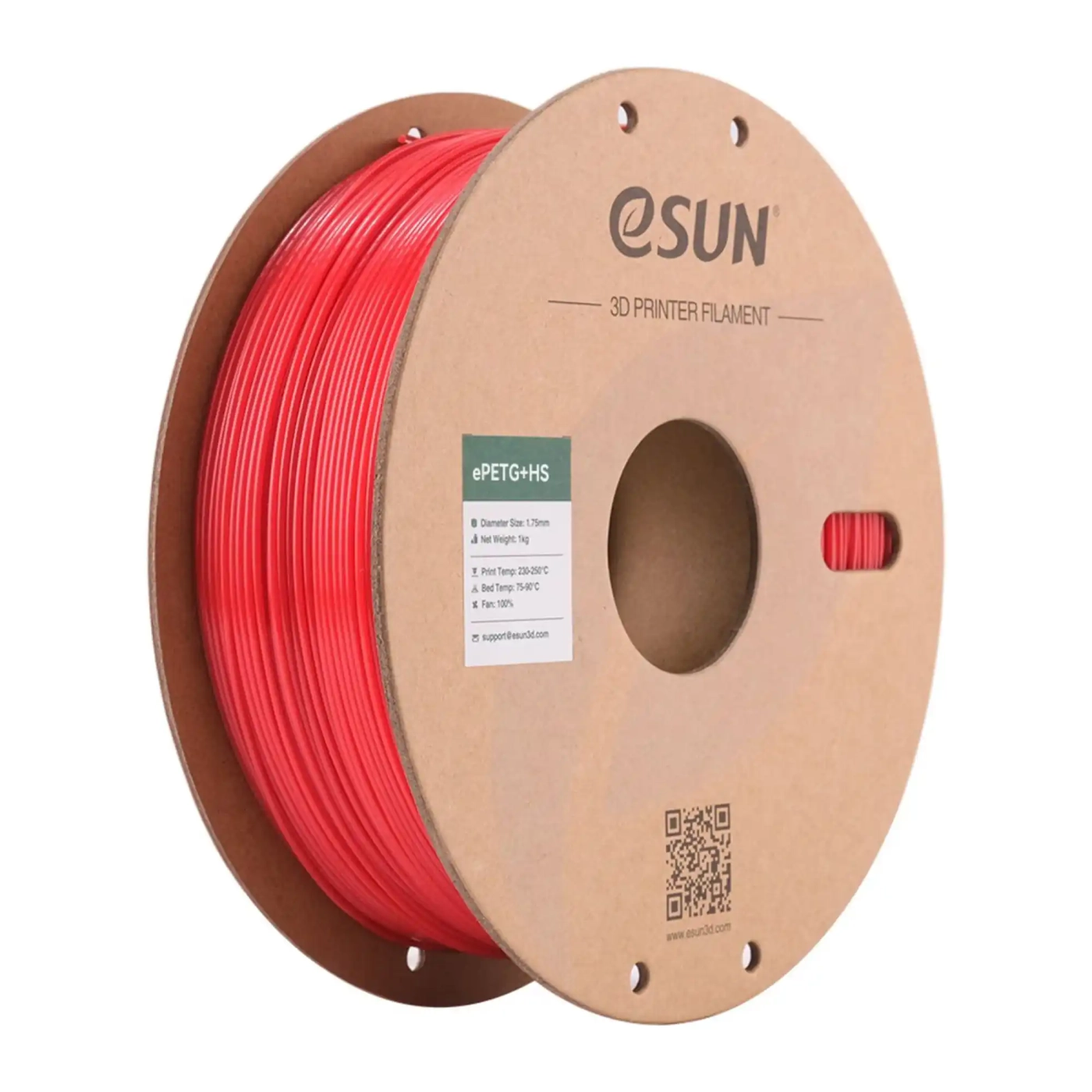 Купить ePETG+HS Filament (пластик) для 3D принтера Esun 1кг, 1.75мм, красный (ePETG+HS-175SR1) - фото 1
