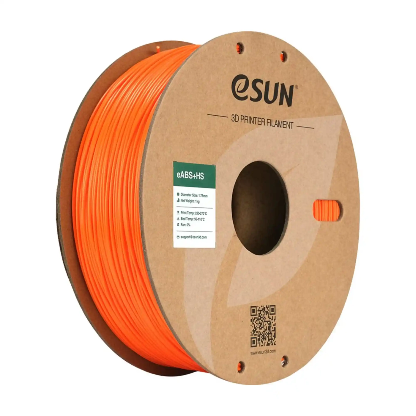Купить eABS+HS Filament (пластик) для 3D принтера Esun 1кг, 1.75мм, оранжевый (eABS+HS-175O1) - фото 1