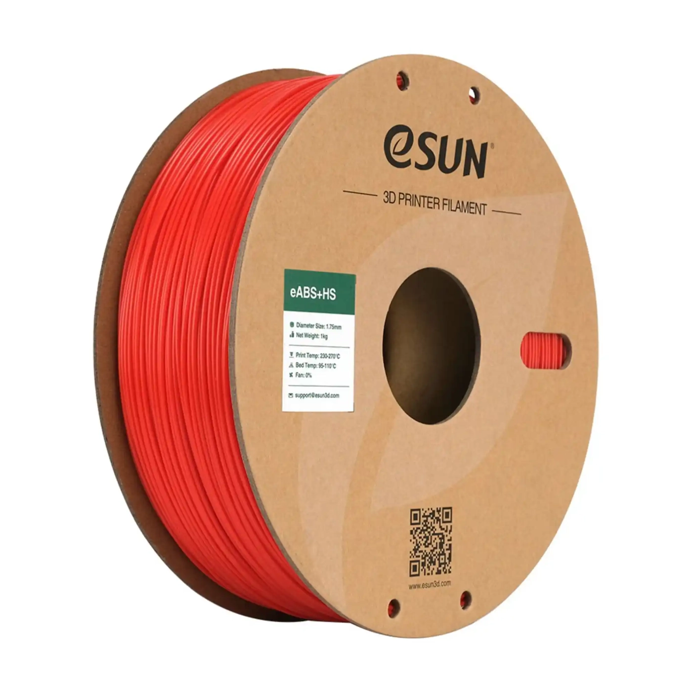 Купити eABS+HS Filament (пластик) для 3D принтера Esun 1кг, 1.75мм, червоний (eABS+HS-175R1) - фото 1