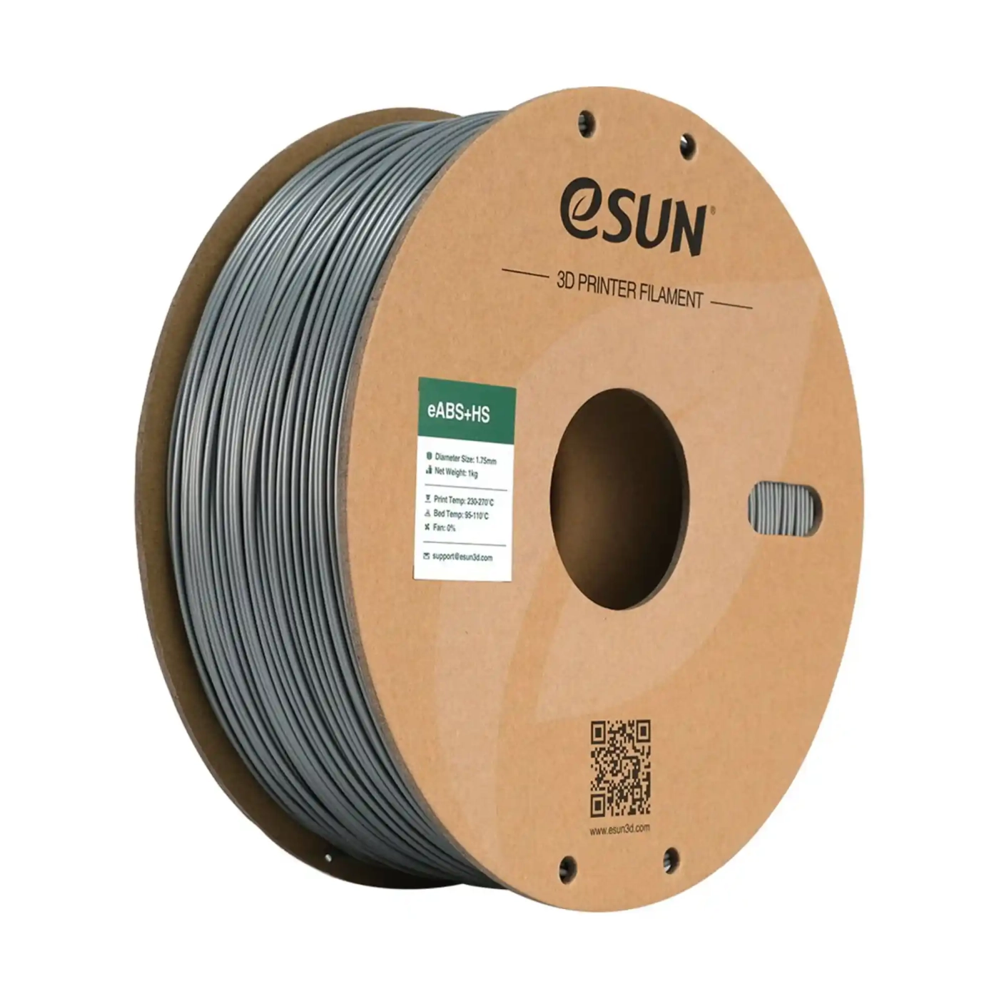 Купить eABS+HS Filament (пластик) для 3D принтера Esun 1кг, 1.75мм, серебристый (eABS+HS-175S1) - фото 1