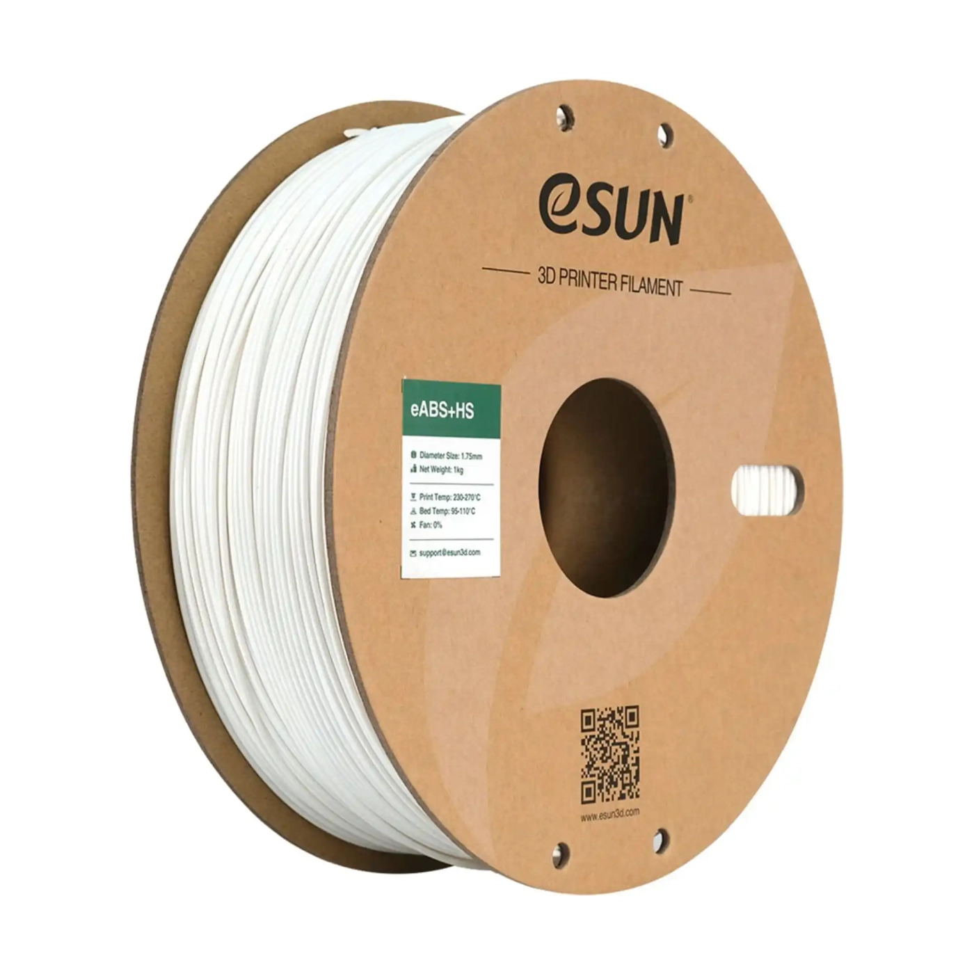 Купить eABS+HS Filament (пластик) для 3D принтера Esun 1кг, 1.75мм, белый (eABS+HS-175W1) - фото 1